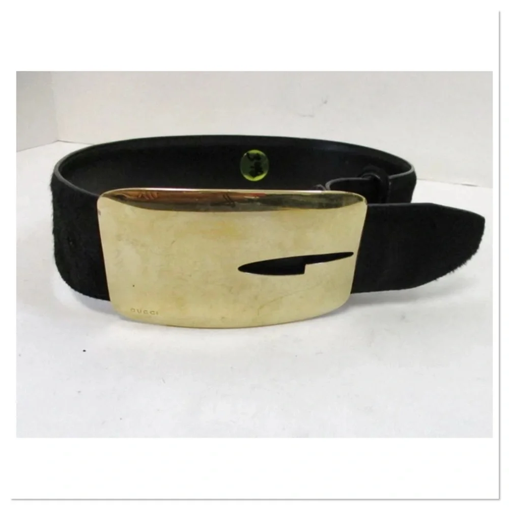Gucci Pony Hair Large Logo Belt size XS - Picture 10 of 11